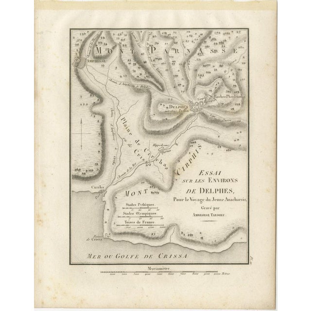Antique Map of Delphi and Mount Parnassus from Ambroise Tardieu, 1825 For Sale - Image 3 of 10