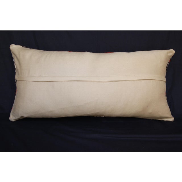 Decorative Turkish Oushak Rug Pillow – Vintage Lumbar Textile Cushion -19'' X 31'' For Sale - Image 10 of 13