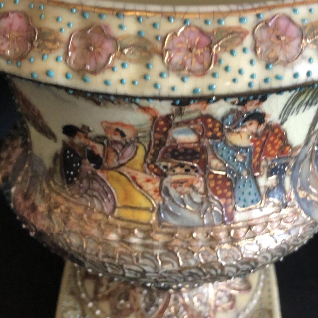 Ceramic Satsuma Vase, 1980s For Sale - Image 9 of 10