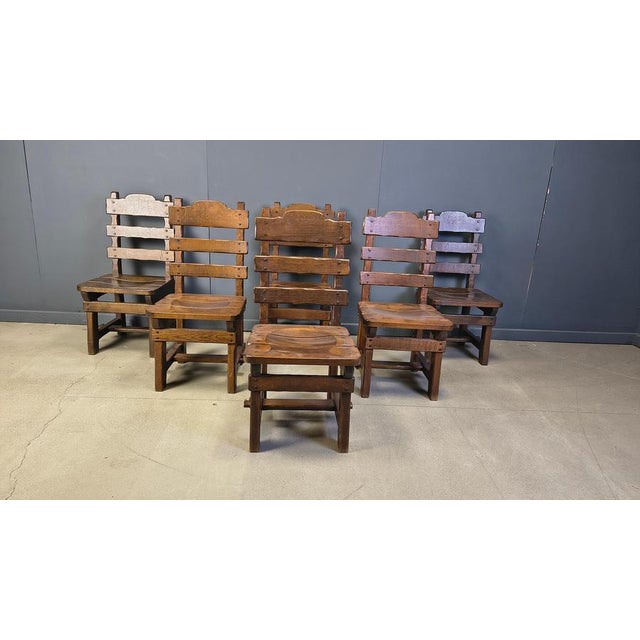 Vintage Brutalist Dining Chairs, 1960s, Set of 6 For Sale - Image 12 of 14