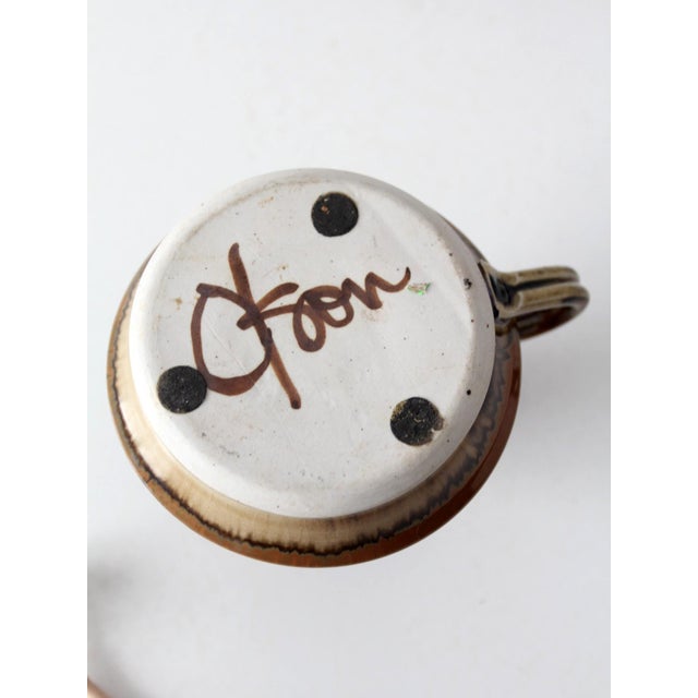 Vintage Handmade Studio Pottery Oil Lamp For Sale - Image 13 of 13