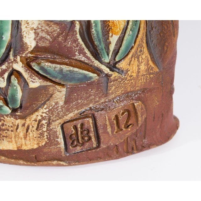 Brown 2012 Signed Studio Pottery Vase by Barry Unitas Barnes For Sale - Image 8 of 10