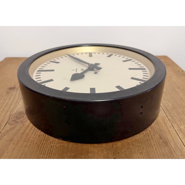 Black Industrial Factory Wall Clock from Siemens, 1950s For Sale - Image 15 of 18