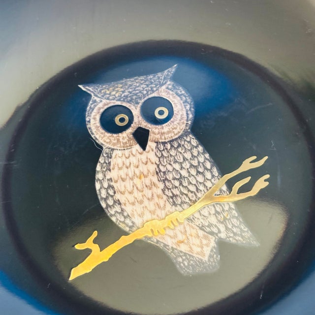 Mid-Century Modern Couroc Owl Tray For Sale - Image 3 of 7