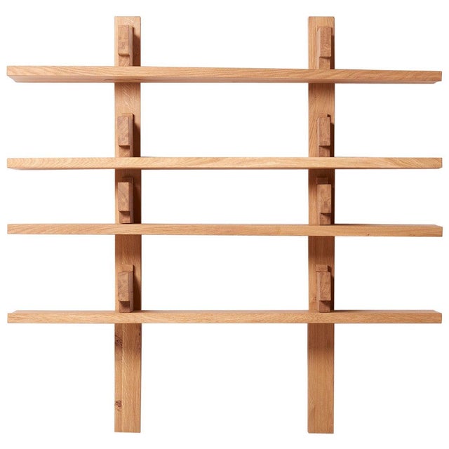 Tan French Oak B17 Bibliothèque Wall Unit Shelf by Pierre Chapo For Sale - Image 8 of 8