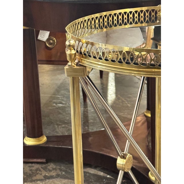 Pair of Jansen Design Steel and Brass Side Tables For Sale In Dallas - Image 6 of 8