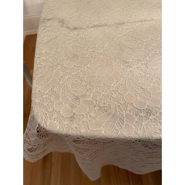 Textile 1960s Lace Tablecloth For Sale - Image 7 of 8