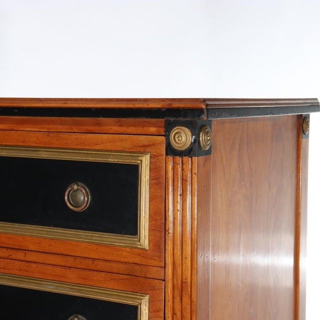 1930s Antique Italian Ebonized & Gilt Trim Cherry 7-Drawer Classical Semainier C1930 For Sale - Image 5 of 17