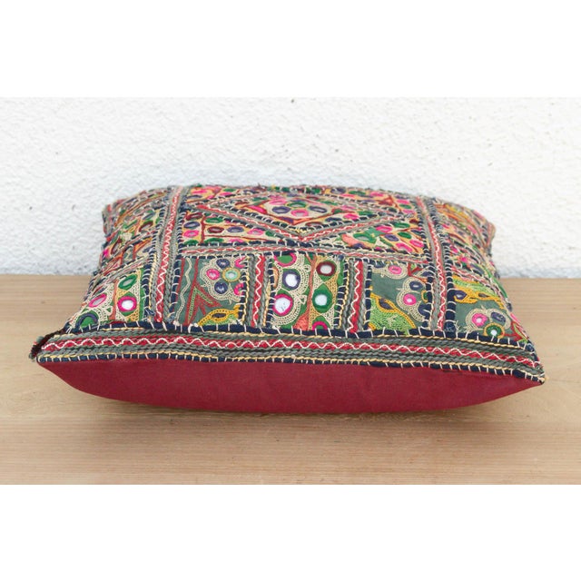 Antique Jeweled Medallion Jaisalmer Pillow For Sale - Image 4 of 6