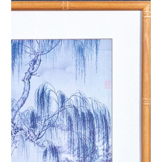 Late 20th Century Framed Giuseppe Castiglione Eight Horses Chinoiserie Print in Faux Bamboo Frame For Sale In Portland, ME - Image 6 of 16