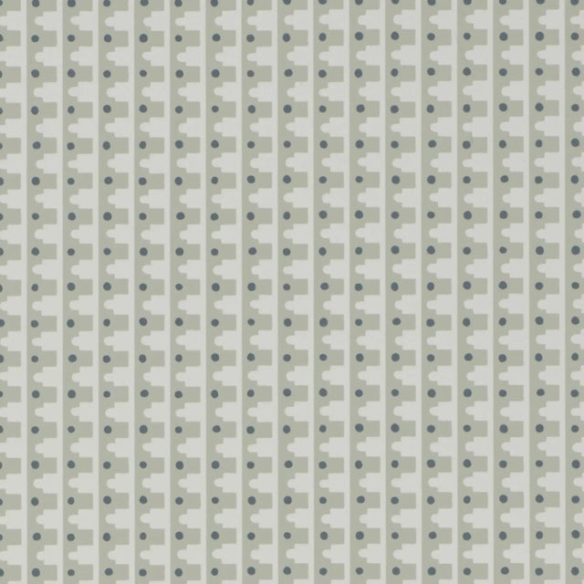 Ogee-like scallops and graphic dots combine into a bewitchingly charming take on traditional stripes. Horizontal Repeat...