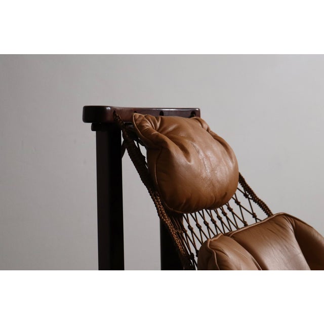 Set of Jangada Lounge Chair and Ottoman in Cognac Leather by Jean Gillon, Brazil, 1960s For Sale - Image 4 of 18