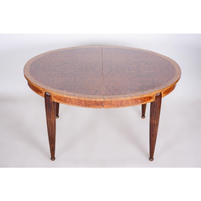 Art Deco Dining Set in Walnut and Mahogany by Paul Follot, France, 1920s, Set of 7 For Sale - Image 4 of 18