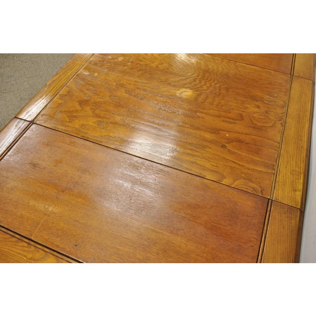 Wood Vintage Mid Century Modern Klismos Saber Leg Oak Wood Drop Leaf Dining Table For Sale - Image 7 of 12