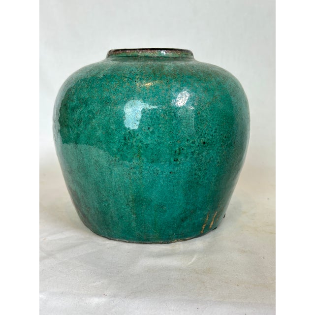 Mid 20th Century Mid 20th Century Green Chinese Pottery Oil Jar For Sale - Image 5 of 9
