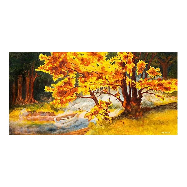'Autumn Landscape, Liquid Gold', Large Oil, 1975 For Sale