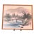 Mid 20th Century Japanese Silk Painting Signed Kasen Vintage Cherry Blossom River Landscape 17x15 For Sale