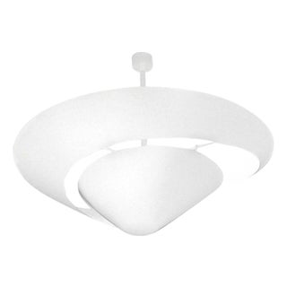 Mid-Century Modern White Snail Ceiling Lamp by Serge Mouille For Sale