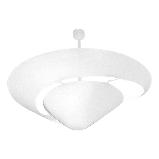 Mid-Century Modern White Snail Ceiling Lamp by Serge Mouille For Sale