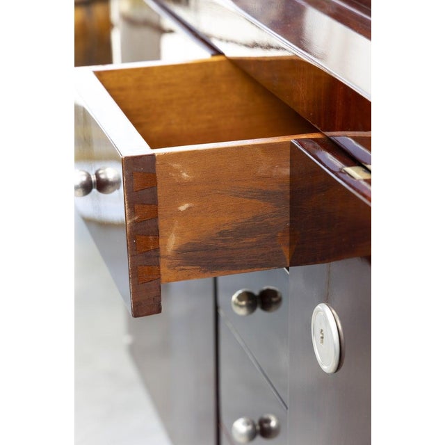 Late 20th Century French Art Deco Style Mahogany Credenza For Sale In West Palm - Image 6 of 6