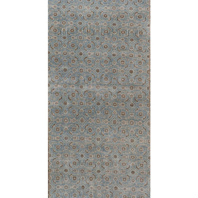Traditional Antique 1910 Blue Hand Knotted Runner - 3'3 X 15'4 For Sale - Image 3 of 12