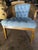 Mid 20th Century Blue Tufted Cane Back Barrel Chair For Sale - Image 4 of 13