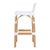 Wood Serienna 30 in. Seat Height Rectangular Rattan Low Back Bar Stool, Smooth White For Sale - Image 7 of 11