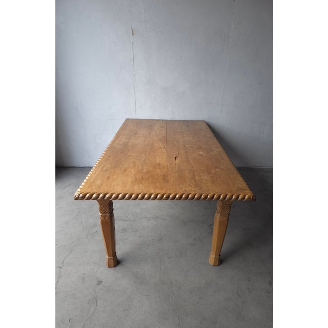 1970s Rustic European Style Hand Crafted Dining Table For Sale - Image 5 of 7