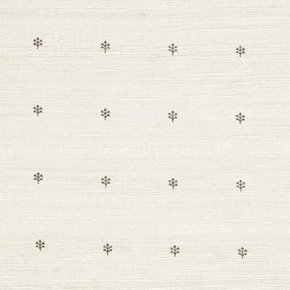 Schumacher Engelmann Silk Hand Print Fabric In Brown For Sale