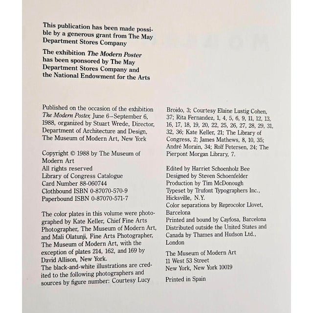 1988 1st Edition Exhibition Art Book, "The Modern Poster", Stuart Wrede and Richard E. Oldenburg, Museum of Modern Art For Sale - Image 15 of 15