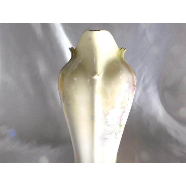 1930s 1930s Pale Yellow Coffee Pot With Purple and White Flowers-No Lid For Sale - Image 5 of 8