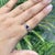 Contemporary 14k Yellow Gold Blue Sapphire & Diamond Split Shank Modern Ring Size 8 For Sale - Image 3 of 16