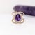 Amethyst Split Shank Ring with Natural Diamond Accents in Solid 14k Yellow Gold For Sale - Image 4 of 9
