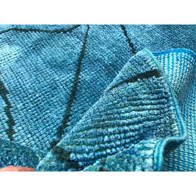 Art Deco 1960s Vintage Turkish Hemp Rug- 6′9″ × 9′9″ For Sale - Image 3 of 11