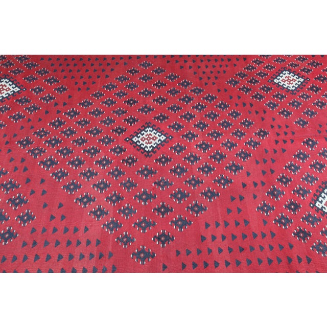 Red 1920's Fine Antique Sarkoy Flatweave Kilim in Red & Ivory-8'11' X6 7'' For Sale - Image 8 of 12