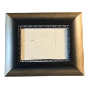 1980’s Original Robert Cooke Small Abstract Ink Drawing Framed Signed