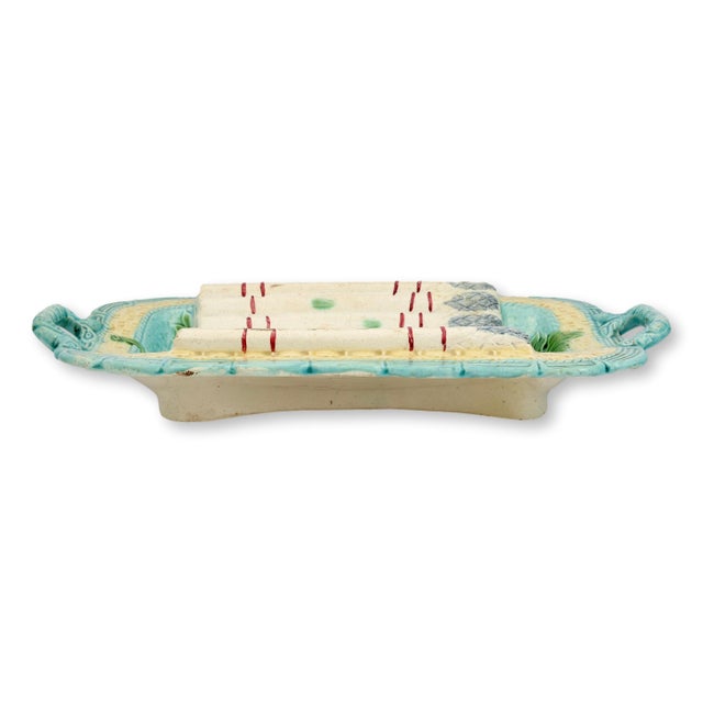Late 19th Century Antique French Majolica Asparagus Platter For Sale - Image 5 of 5