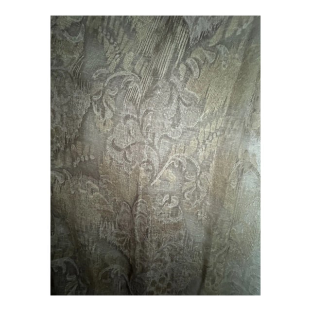 Set of window sheers with ornate lace-like design. Fabric is Zimmer and Rhode: VIA MOZART 15488 434