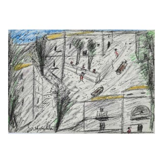 Nazareno Gattamelata, Roman Square, Artwork, 1970s For Sale