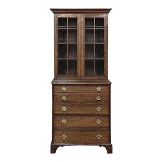 19th Century English Oak Secretary ~ Bookcase For Sale