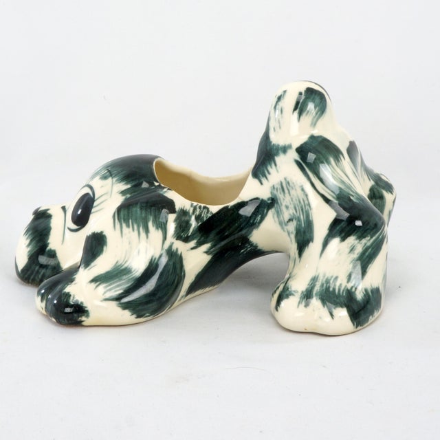 Ceramic Vintage Ceramic Puppy Planter n.s. Co. 1950's For Sale - Image 7 of 10