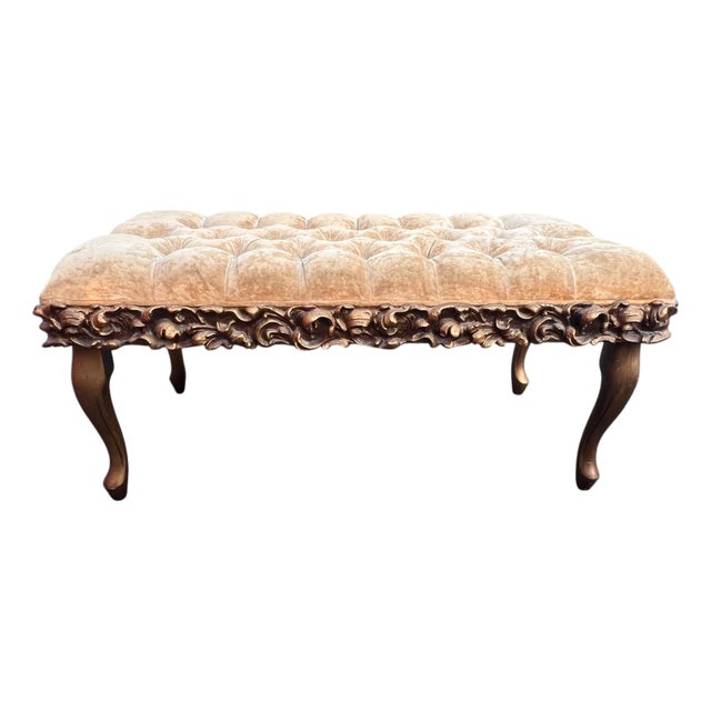 Late 20th Century Tufted French Style Sears Bench For Sale