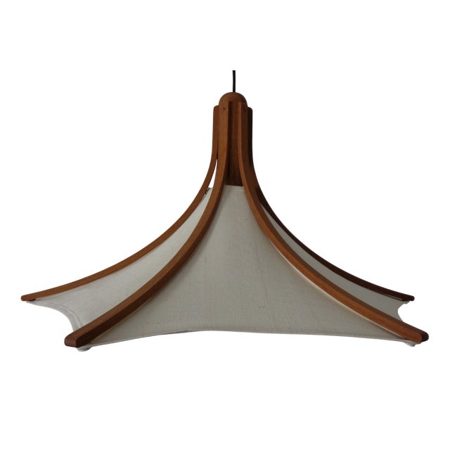 Adjustable Counterweight Pendant Lamp in Teak from Domus, Germany, 1960s For Sale