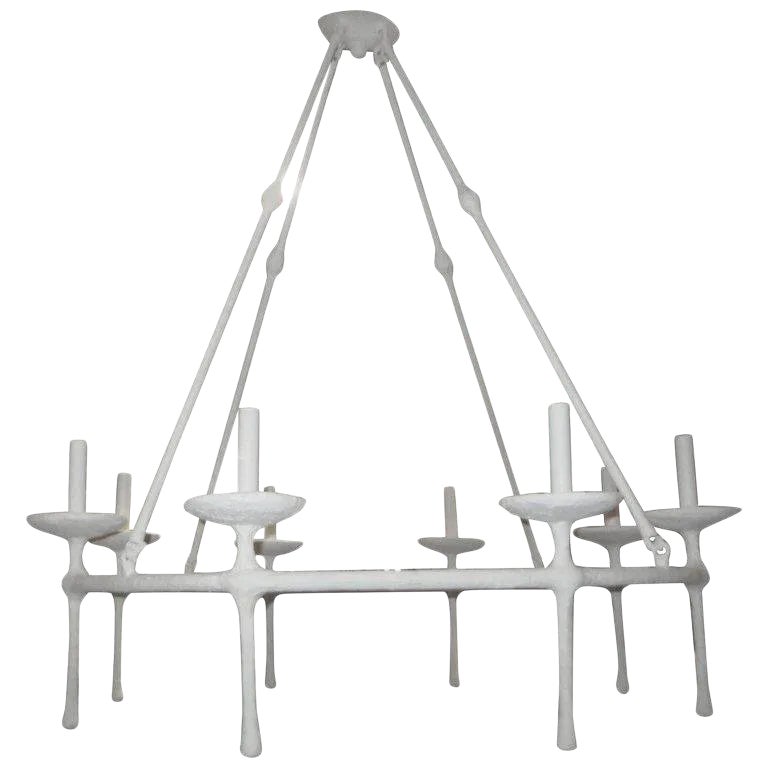 Bespoke Eight Arm Plaster Fixture in the Manner of Giacometti | Chairish