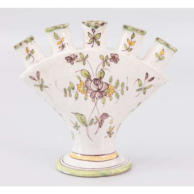 18th Century French Samadet Faience Tulip Vase Tulipiere For Sale - Image 11 of 11