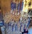 1960's Hollywood Regency Sapphire Blue & Clear Cut Austrian Crystal Gold Waterfall Tiered Chandelier Attrib. Palwa For Sale - Image 10 of 18