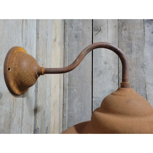 French Rusty Outdoor Barn Lamp Light For Sale - Image 9 of 12