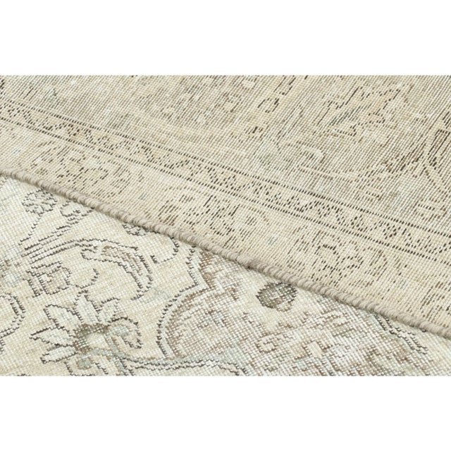 Textile Vintage Persian Tabriz Rug, Washed All-Over Floral in Cream and Gray - Rug & Kilim For Sale - Image 7 of 7