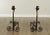 High Quality Vintage Pair of hand Forged Iron Scrolled Top Andirons