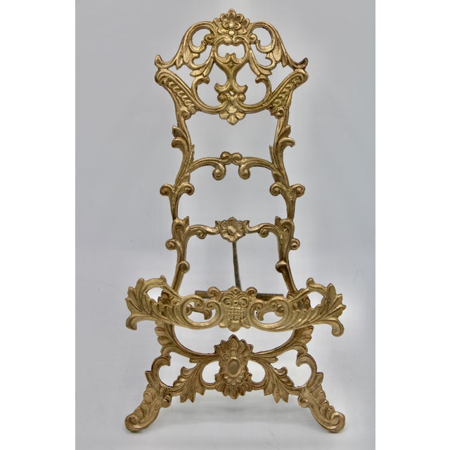 A stunning large vintage brass Art Nouveau style easel, circa 1930s. This is a beautiful easel that can hold large books,...